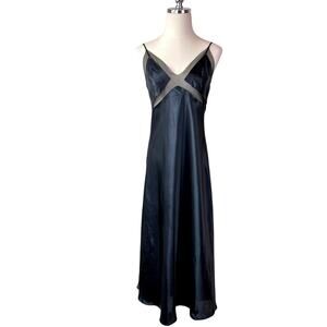 Victoria's Secret Very Sexy Midi Maxi Long Slip Dress Black Mesh Nightgown Large